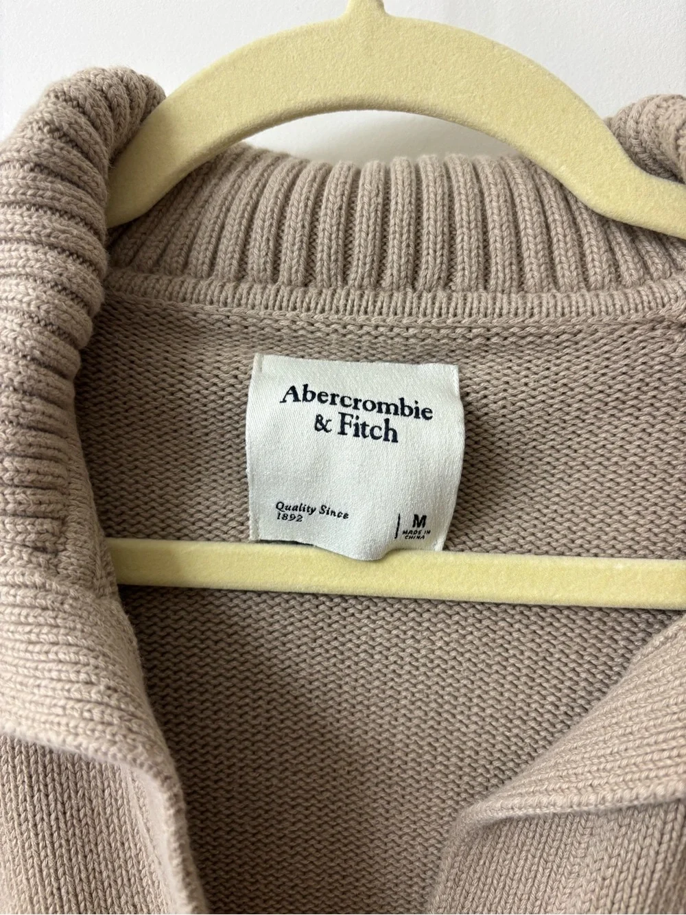 Abercrombie & Fitch Taupe Polo-Collared Knit Sweater - Picture 2 of 5